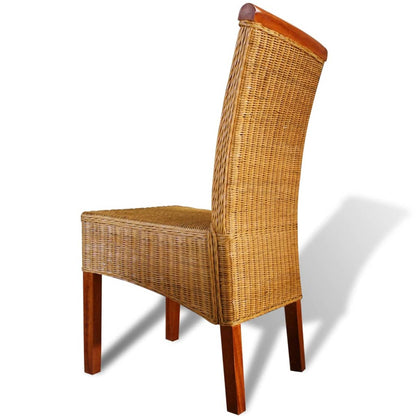 Eetkamerstoelen 6 St Natuurlijk Rattan Bruin