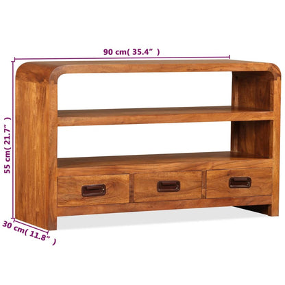 Tv-Meubel 90X30X55 Cm Massief Acaciahout