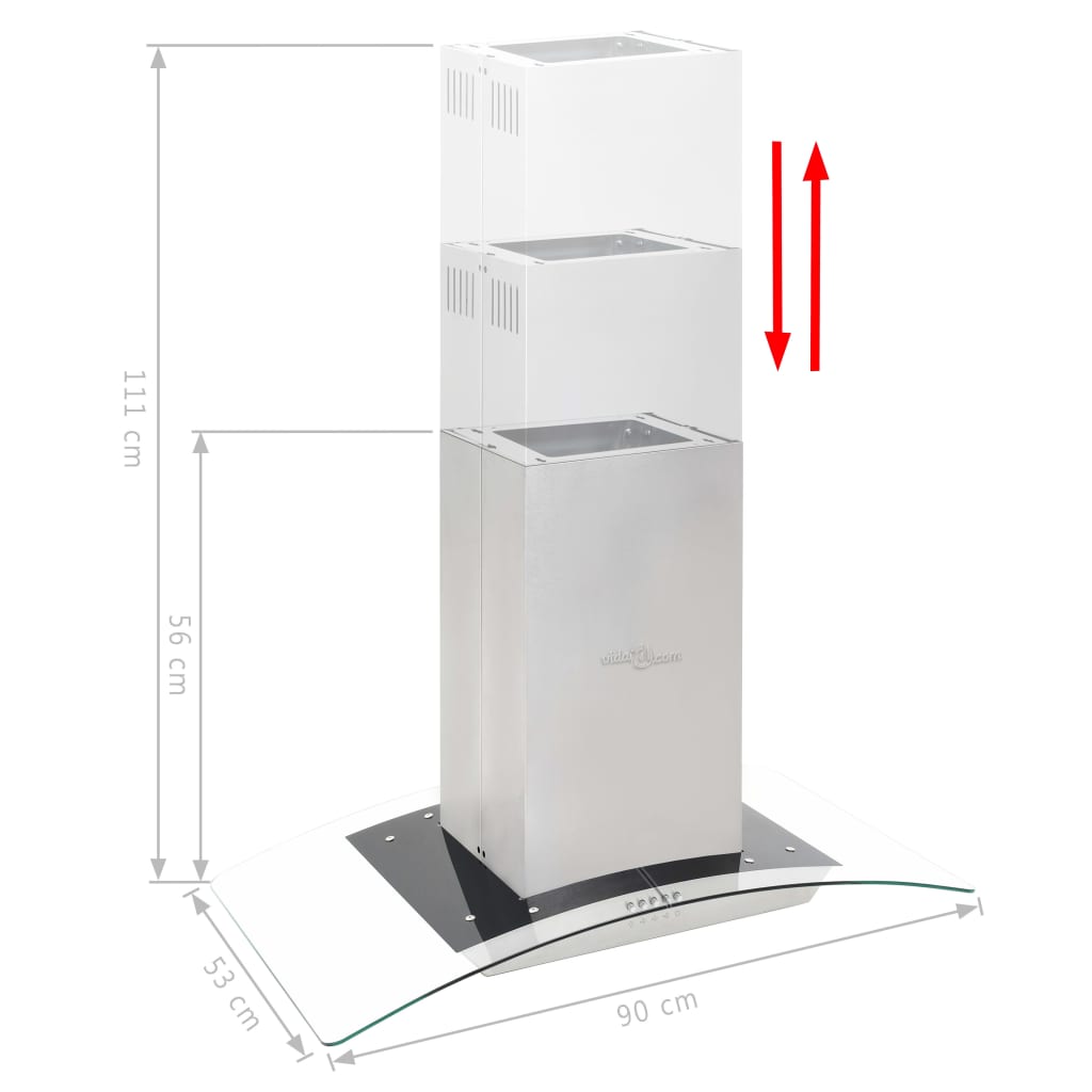 Eilandafzuigkap 756 M³/U Led 90 Cm Roestvrij Staal