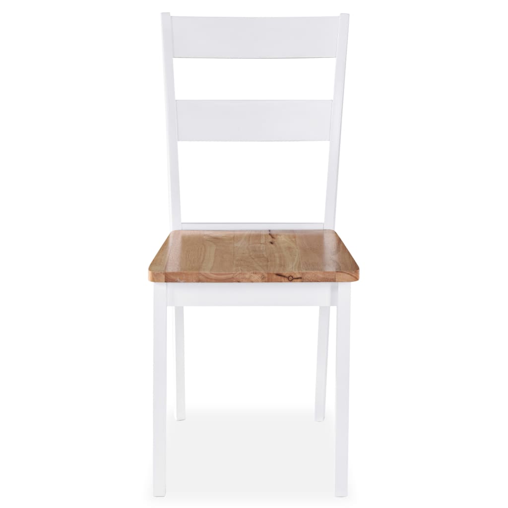 Eetkamerstoelen 6 St Massief Rubberwood Wit