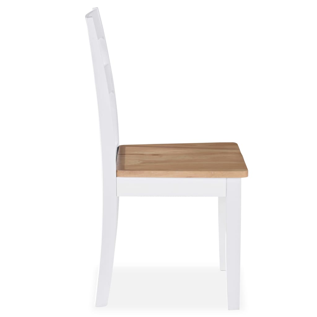 Eetkamerstoelen 6 St Massief Rubberwood Wit