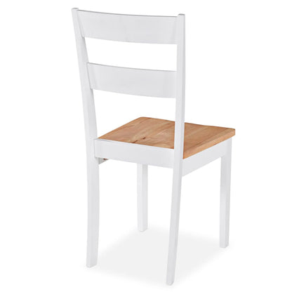 Eetkamerstoelen 6 St Massief Rubberwood Wit