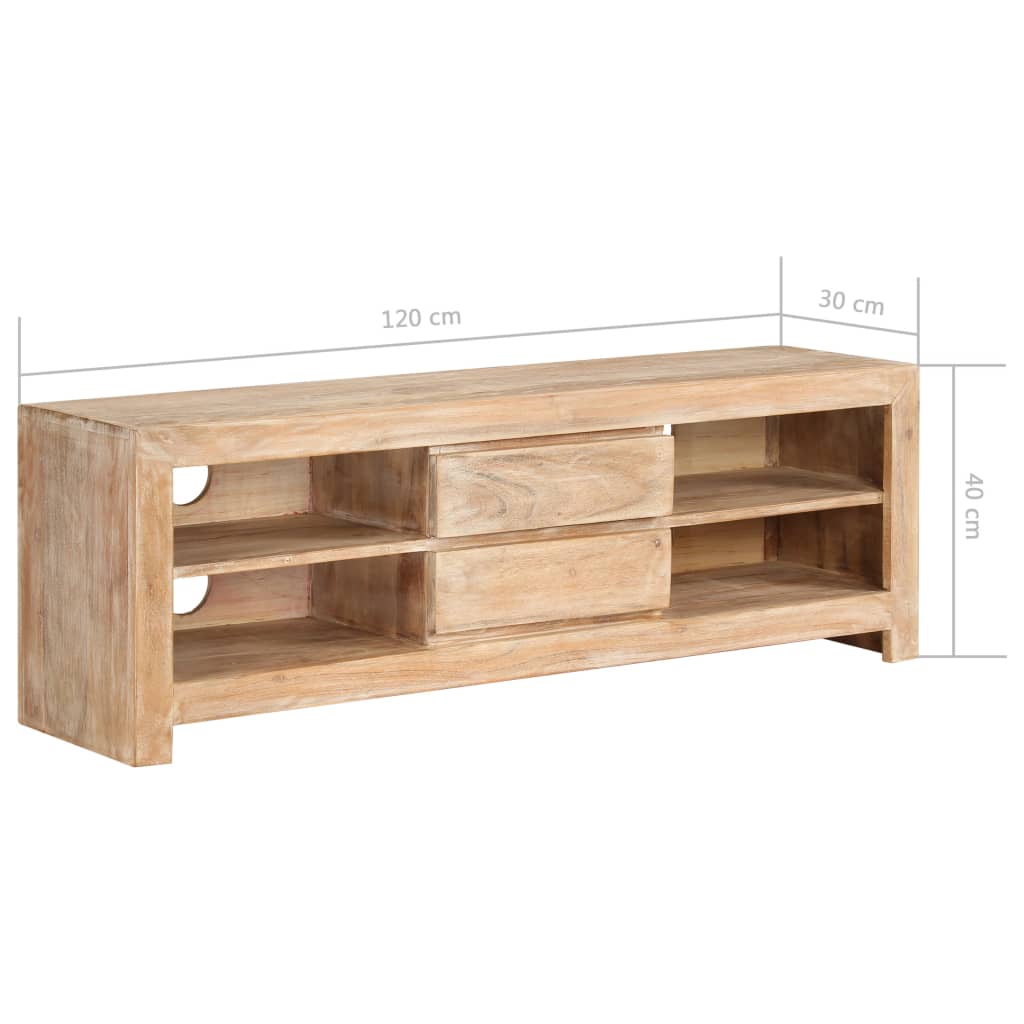 Tv-Meubel 120X30X40 Cm Massief Acaciahout