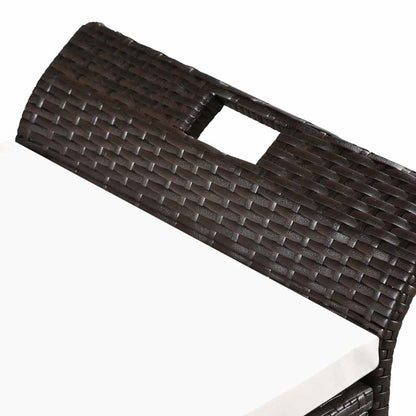 Opbergbankje Met Kussen 138 Cm Poly Rattan Bruin