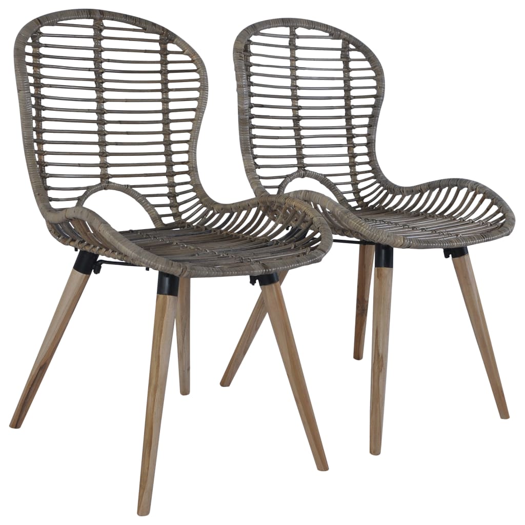 Eetkamerstoelen 6 St Natuurlijk Rattan Zwart