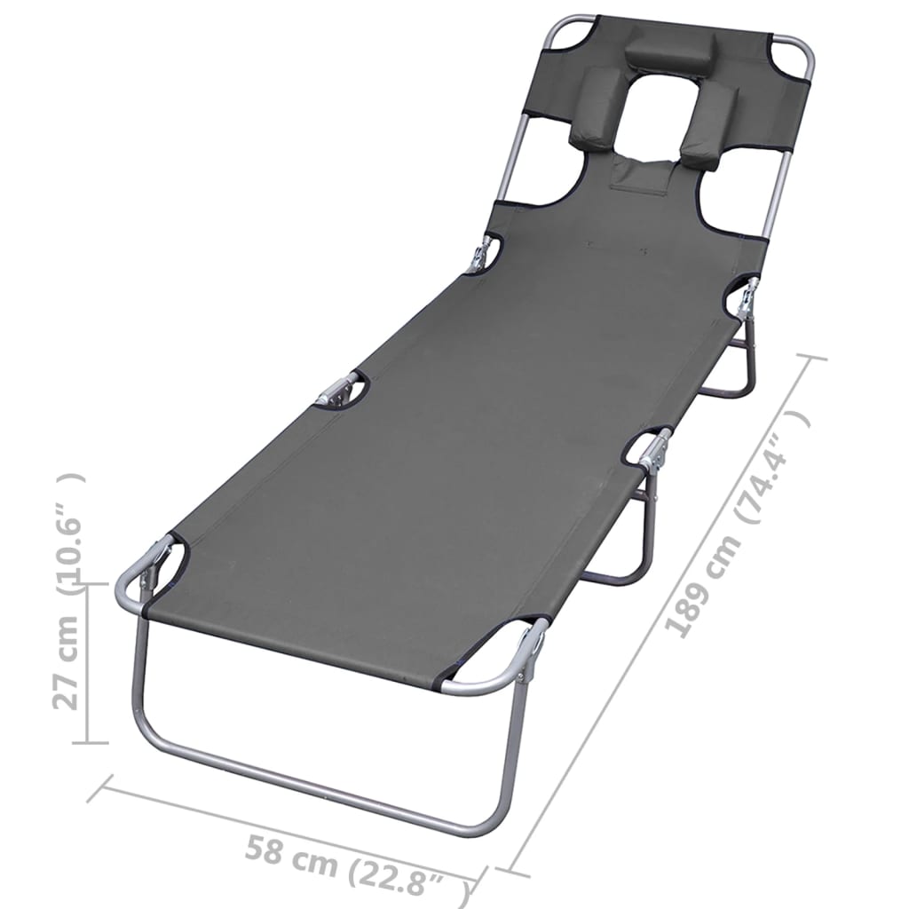 Ligbed Met Hoofdkussen Verstelbaar En Inklapbaar