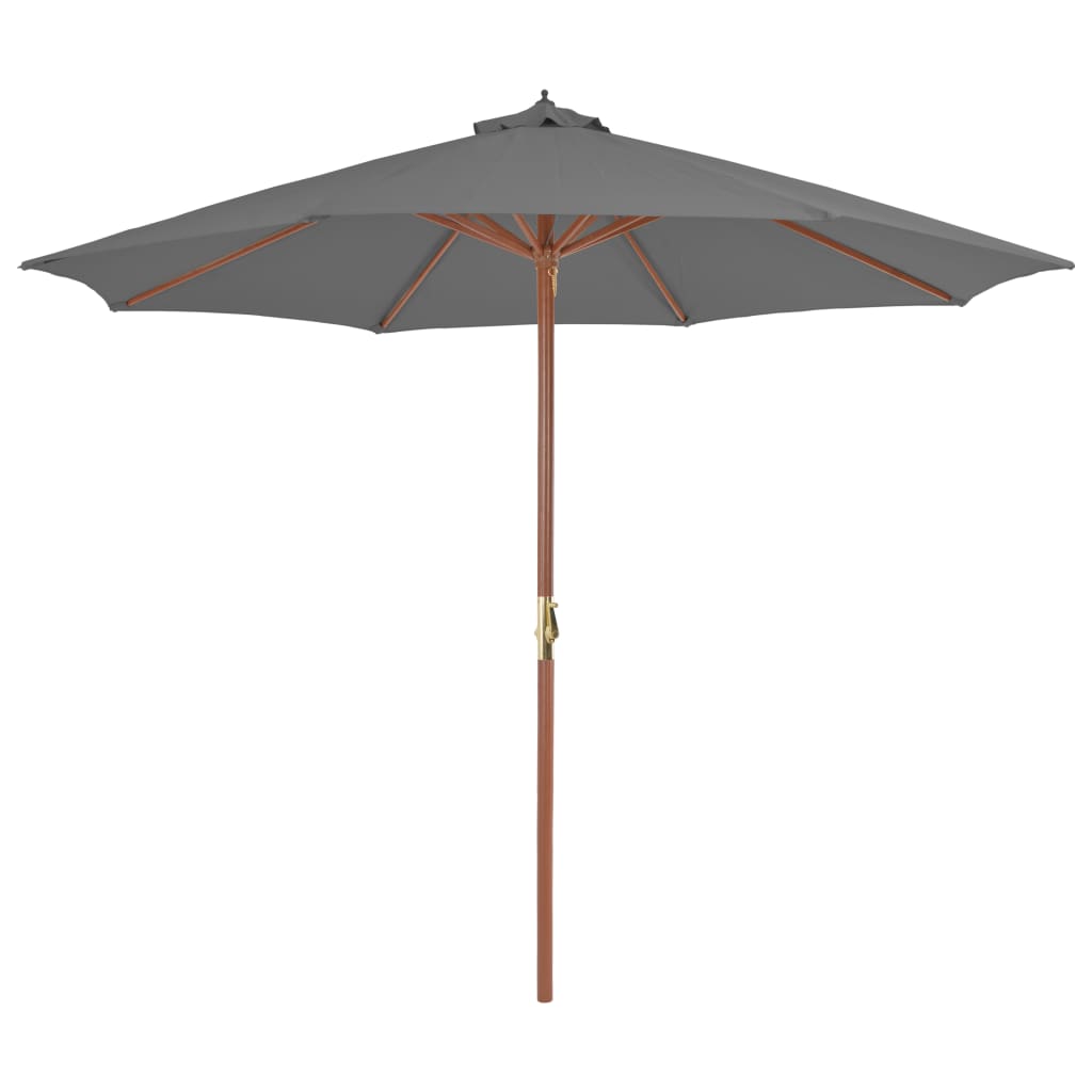 Parasol Met Houten Paal 300 Cm Terracotta