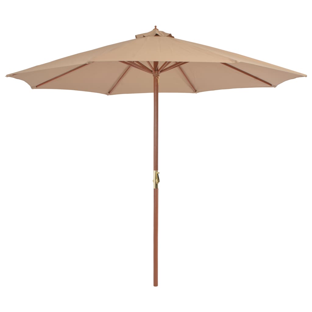 Parasol Met Houten Paal 300 Cm Terracotta