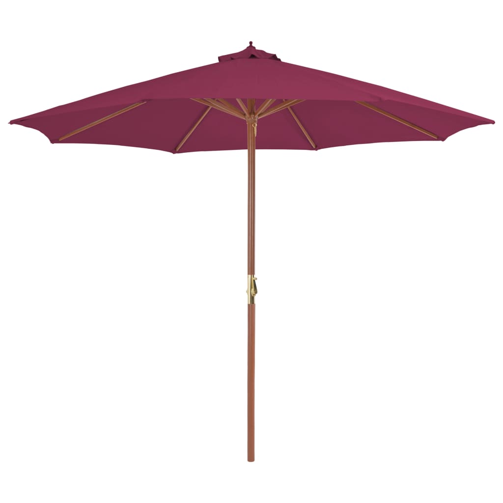 Parasol Met Houten Paal 300 Cm Terracotta