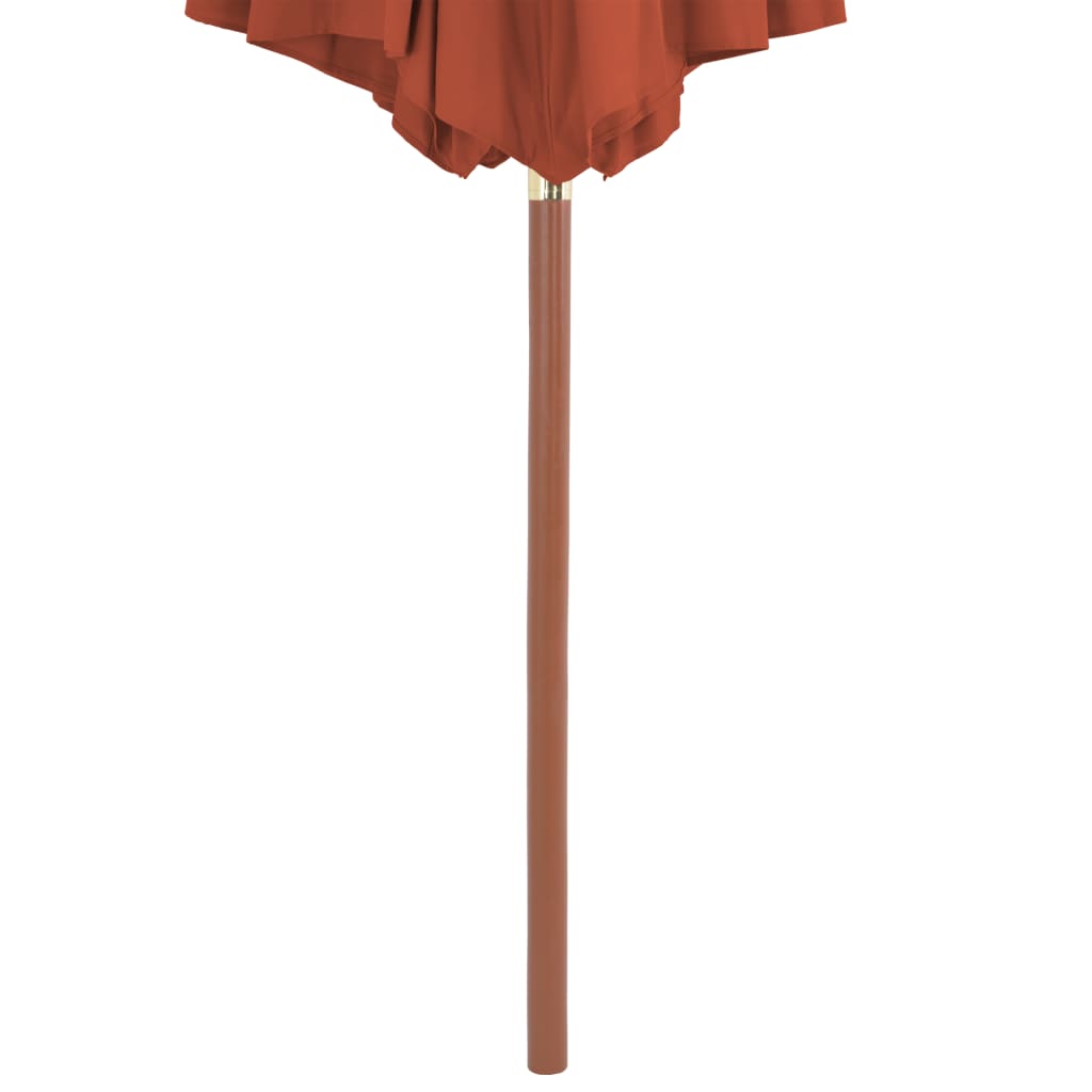 Parasol Met Houten Paal 300 Cm Terracotta