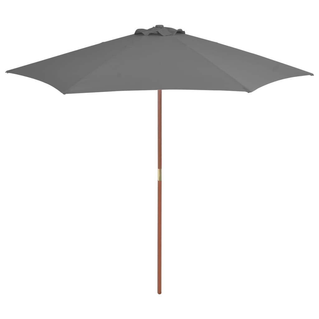 Parasol Met Houten Paal 270 Cm Terracotta