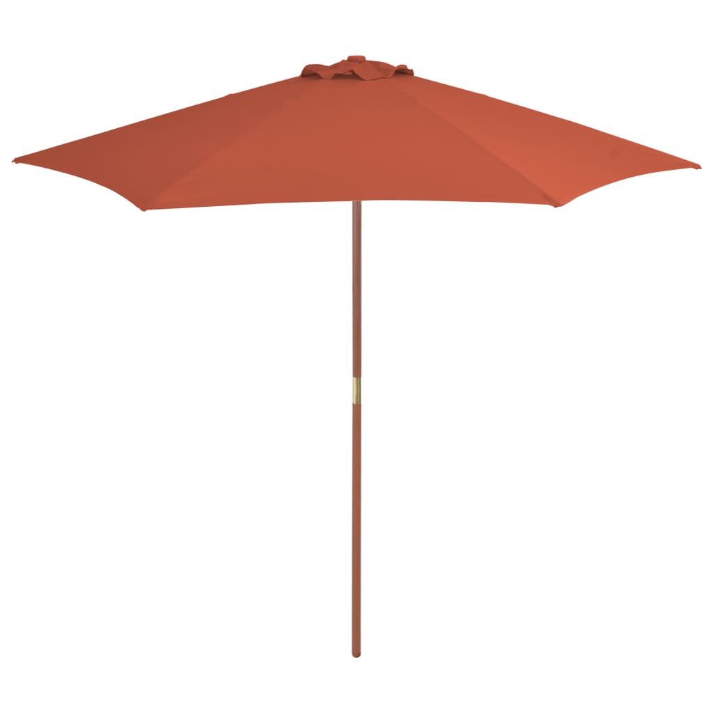 Parasol Met Houten Paal 270 Cm Terracotta