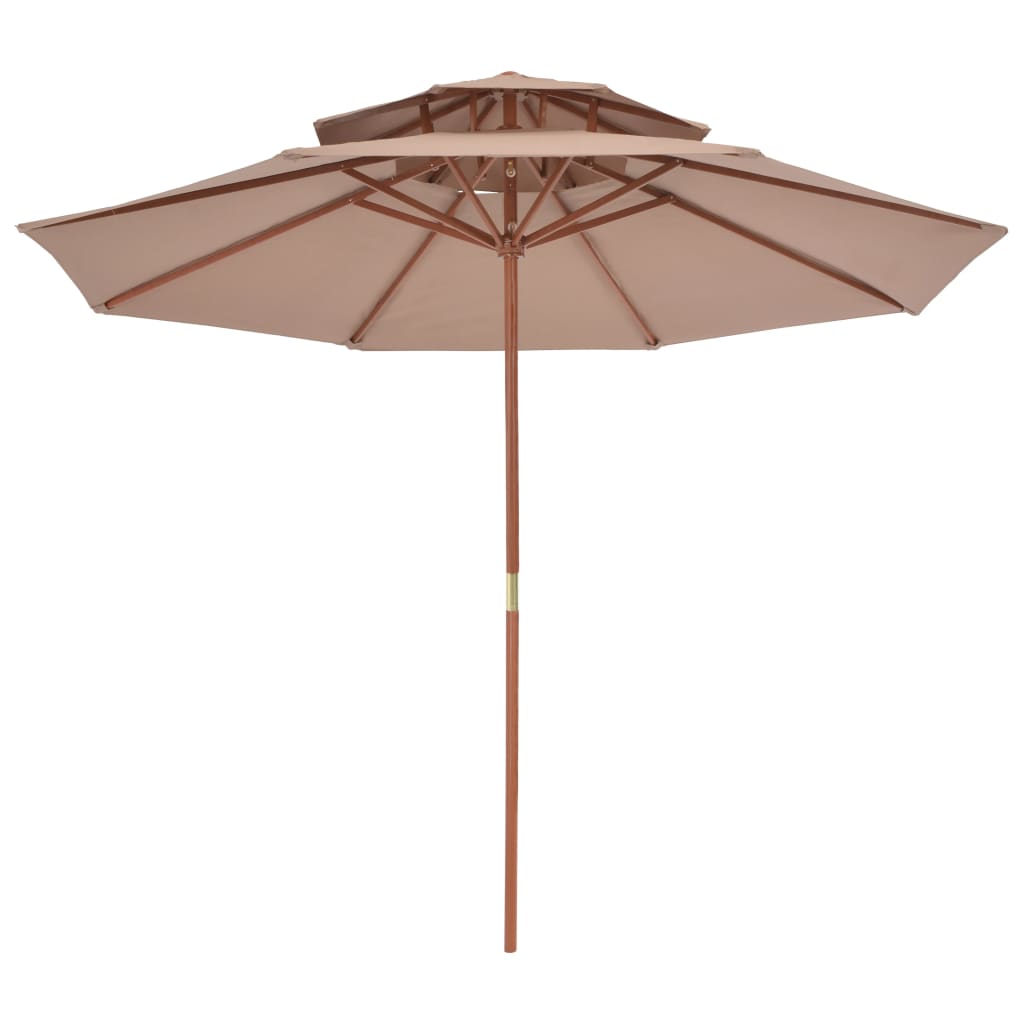 Parasol Dubbeldekker Met Houten Paal 270 Cm