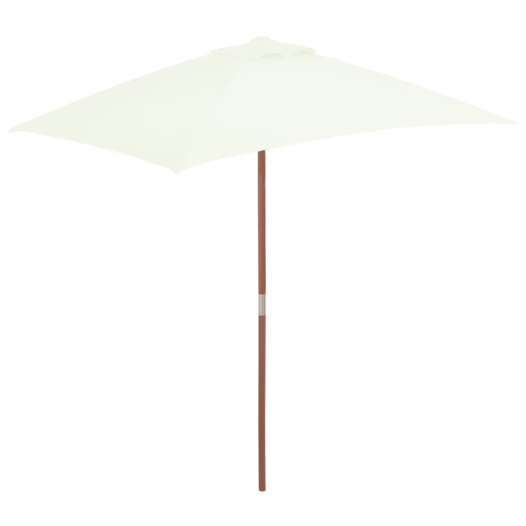 Parasol Met Houten Paal 150X200 Cm Terracottakleurig