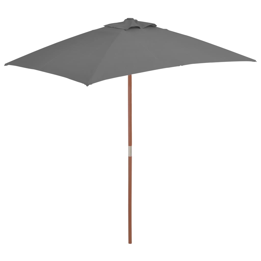 Parasol Met Houten Paal 150X200 Cm Terracottakleurig