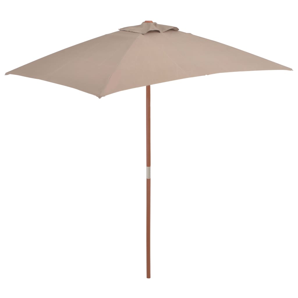 Parasol Met Houten Paal 150X200 Cm Terracottakleurig