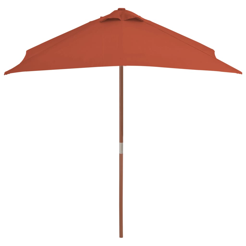 Parasol Met Houten Paal 150X200 Cm Terracottakleurig