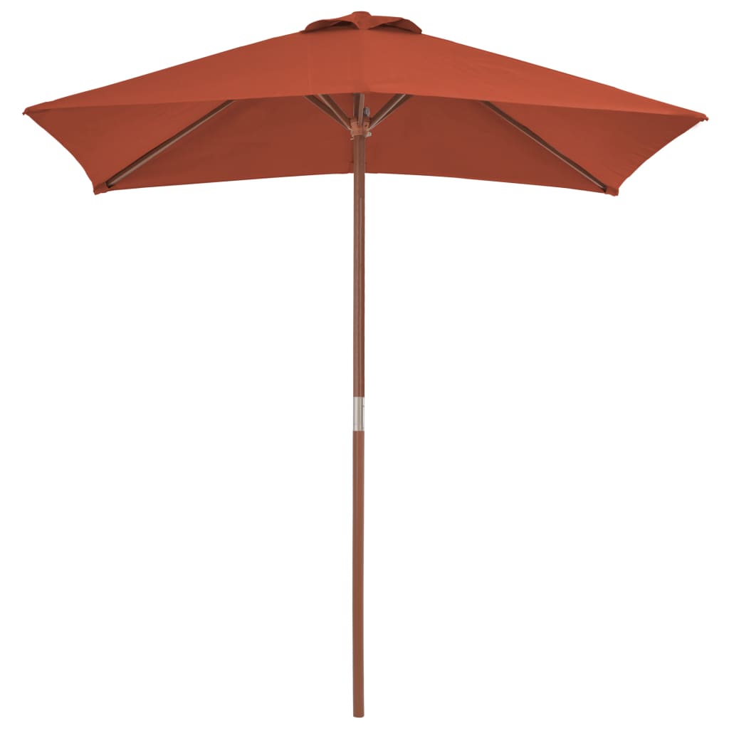 Parasol Met Houten Paal 150X200 Cm Terracottakleurig