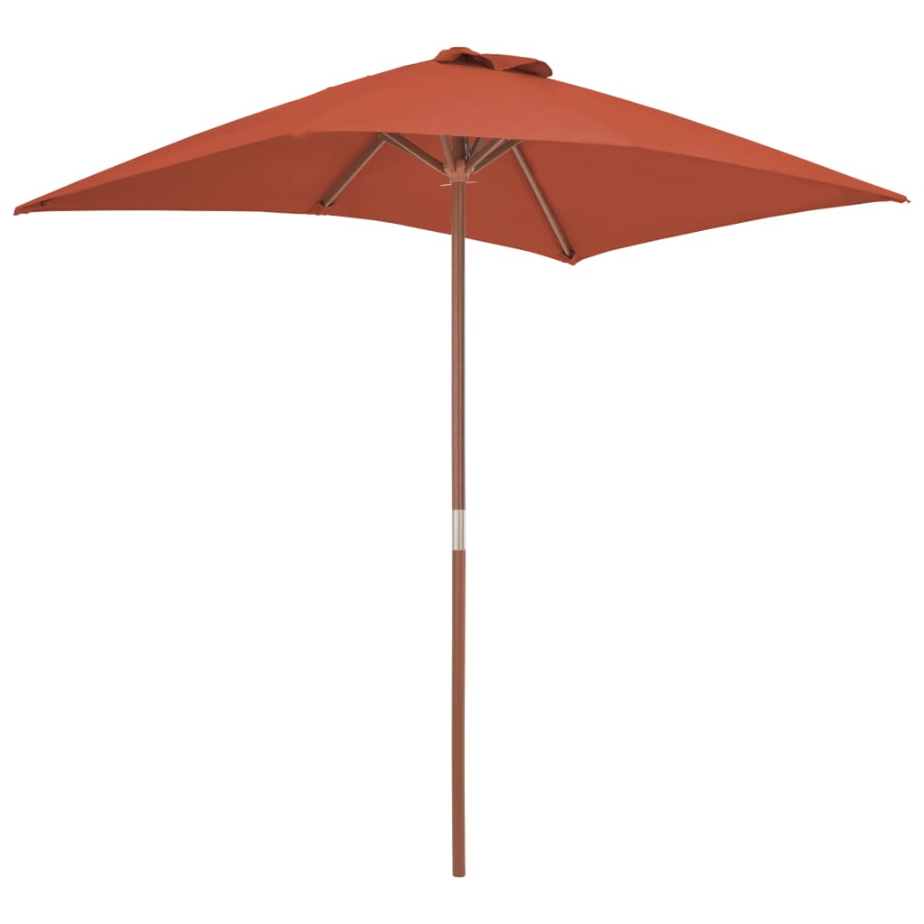 Parasol Met Houten Paal 150X200 Cm Terracottakleurig