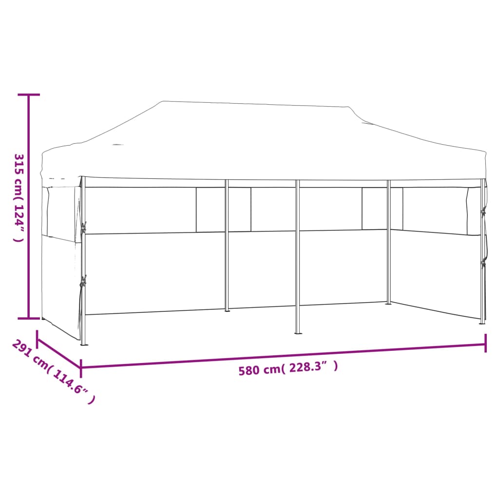 Partytent Pop-Up Inklapbaar Met Zijwanden 3X6 M