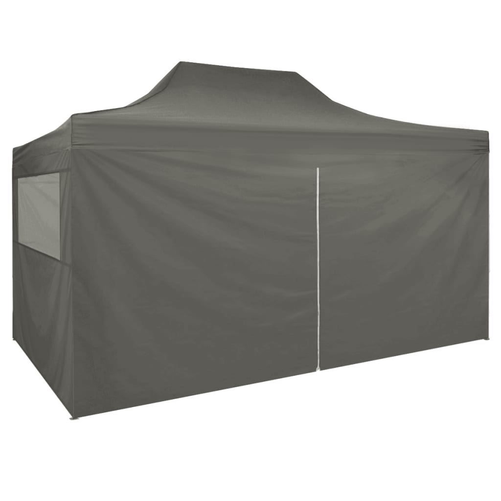 Vouwtent Pop-Up Met 4 Zijwanden 3X4,5 M Antraciet