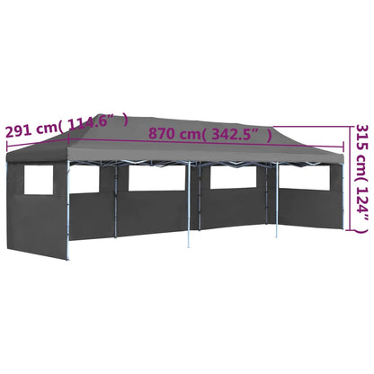 Vouwtent Pop-Up Met 5 Zijwanden 3X9 M Antraciet