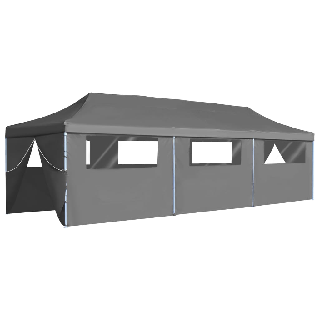 Vouwtent Pop-Up Met 8 Zijwanden 3X9 M Antraciet