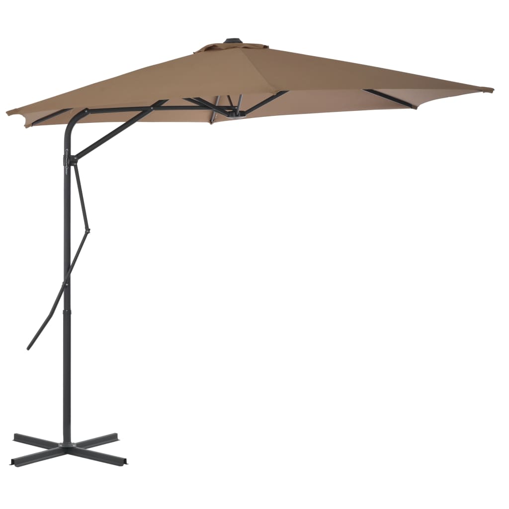 Parasol Met Stalen Paal 300 Cm Taupe