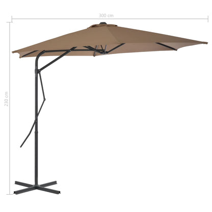 Parasol Met Stalen Paal 300 Cm Taupe