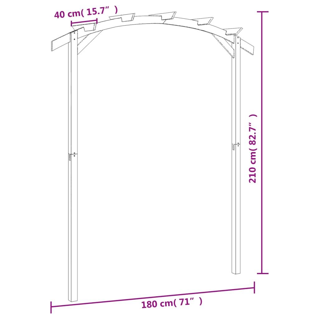 Pergola 180X210X40 Cm Geïmpregneerd Grenenhout