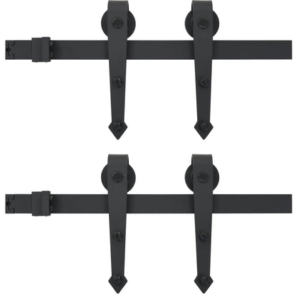 Onderdelenset Voor Schuifdeur 2X183 Cm Staal Zwart