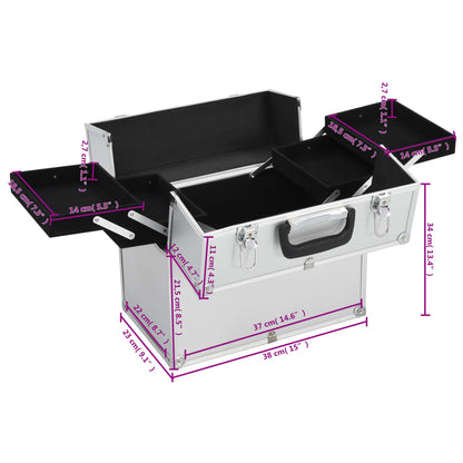 Make-Up Koffer 38X23X34 Cm Aluminium Kleurig