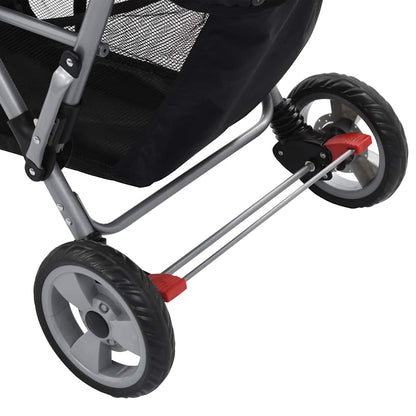 Kinderwagen Dubbel Staal En Zwart