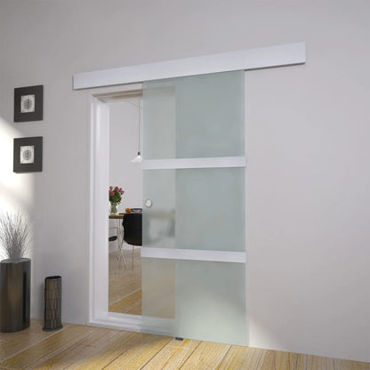 Schuifdeur 178 Cm Glas En Aluminium Zilverkleurig