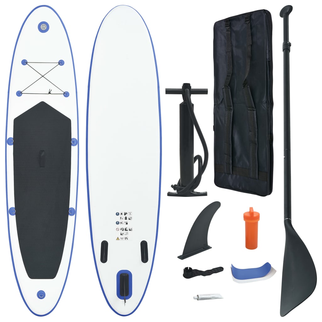 Stand Up Paddleboardset Opblaasbaar Groen En Wit