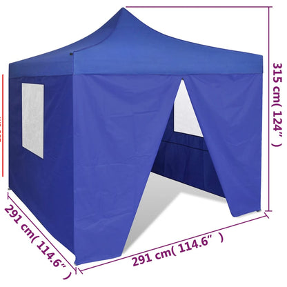 Vouwtent Met 4 Zijwanden 3X3 M Blauw