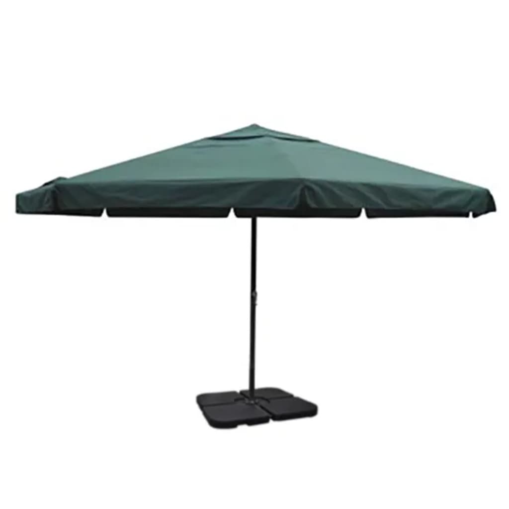 Parasol Met Draagbare Voet Aluminium (Groen)