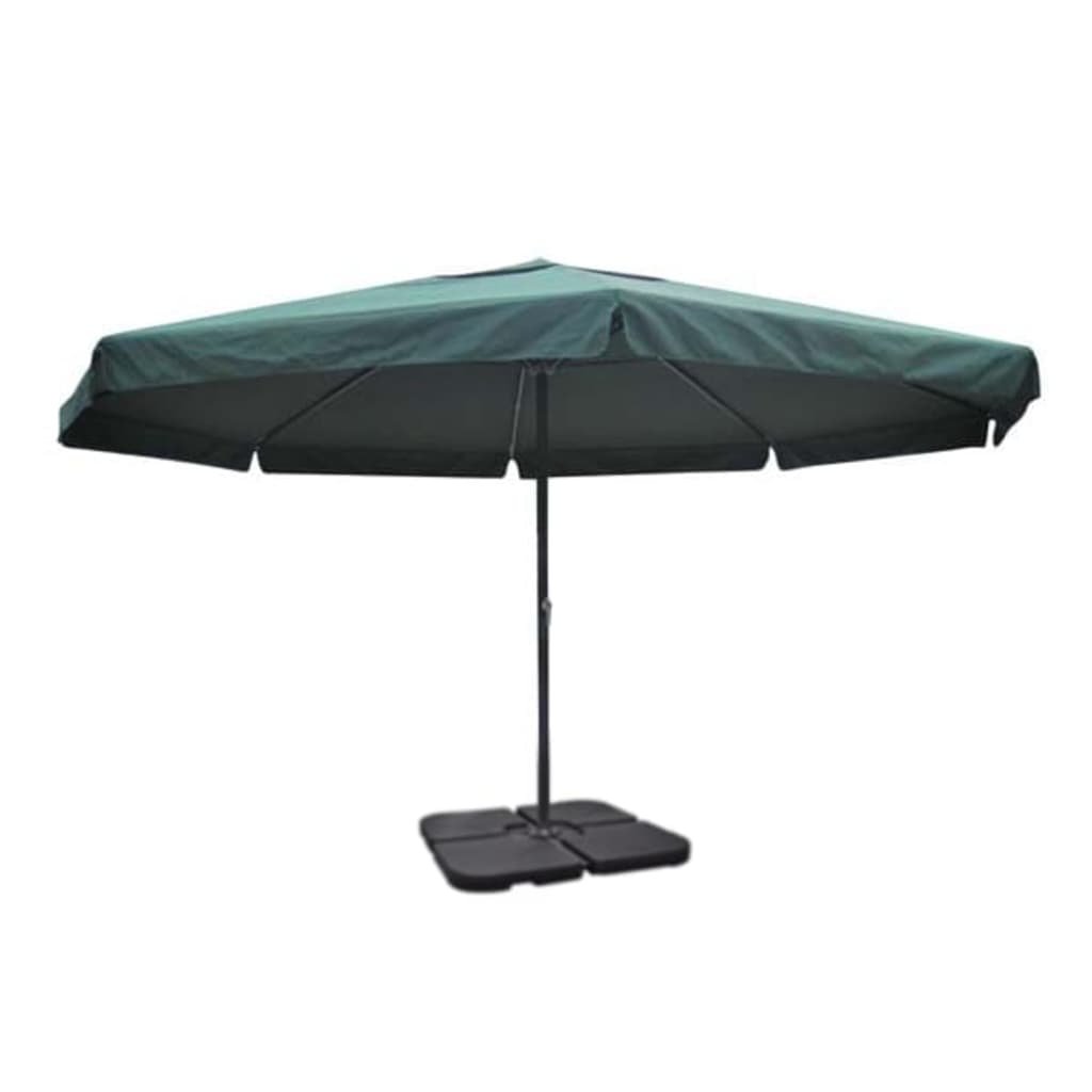 Parasol Met Draagbare Voet Aluminium (Groen)