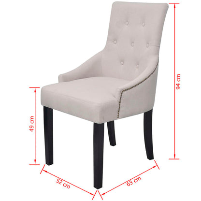 Eetkamerstoelen 2 St Stof Crèmegrijs