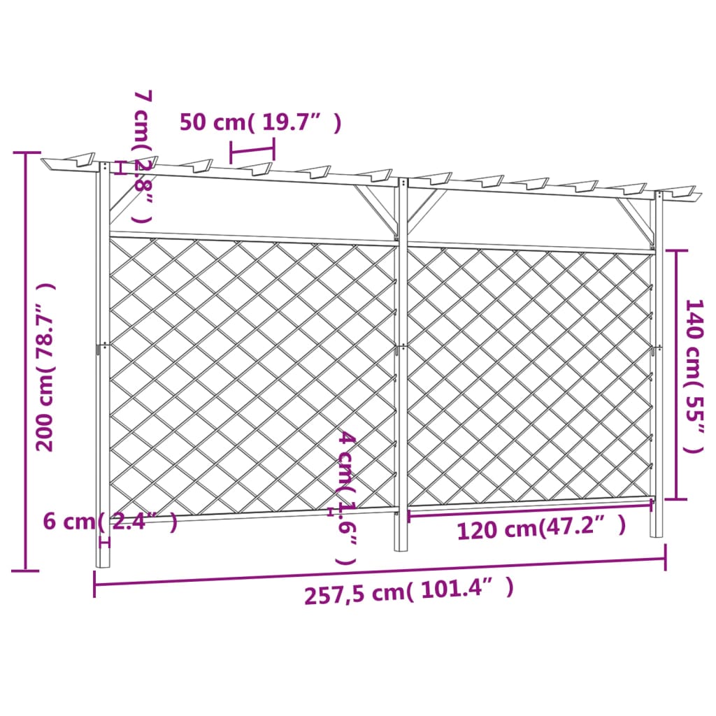 Tuinhek Met Latwerk En Pergola Hout