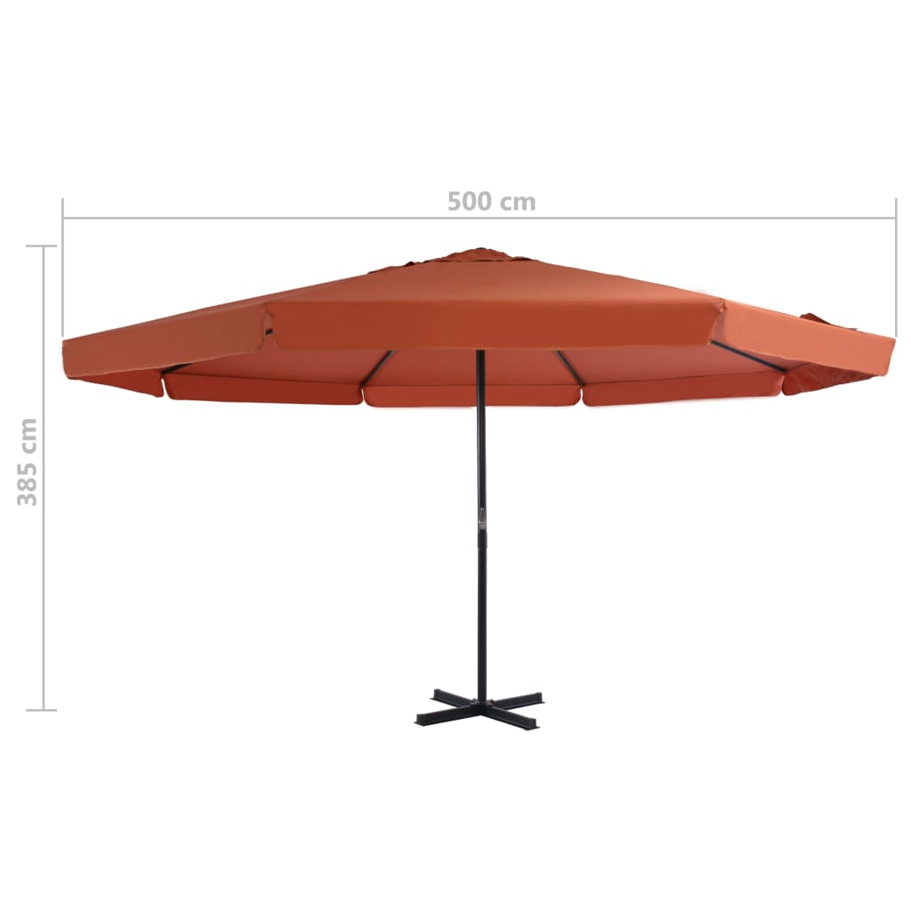 Parasol Met Draagbare Voet Terracotta