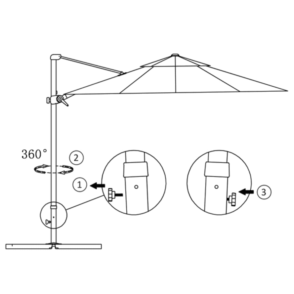 Parasol Met Draagbare Voet Taupe