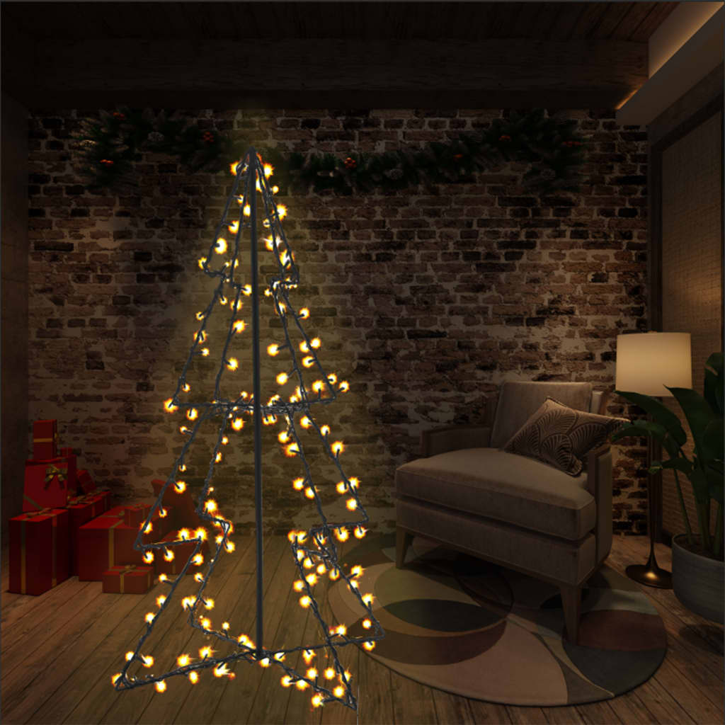 Kegelkerstboom 240 Led's Binnen En Buiten 115X150 Cm