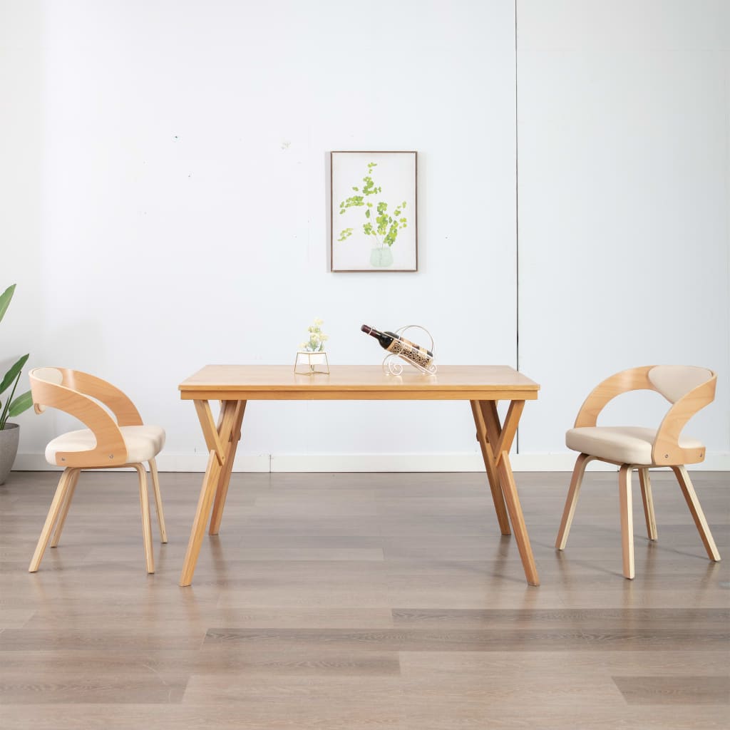 Eetkamerstoelen Gebogen Hout En Kunstleer