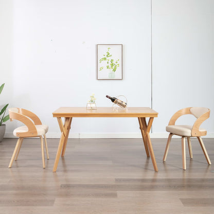 Eetkamerstoelen Gebogen Hout En Kunstleer