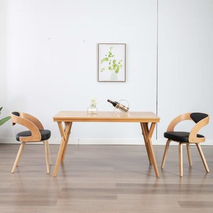 Eetkamerstoelen Gebogen Hout En Kunstleer