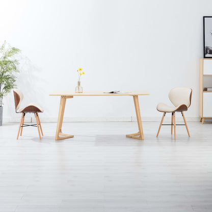 Eetkamerstoelen Kunstleer En Gebogen Hout