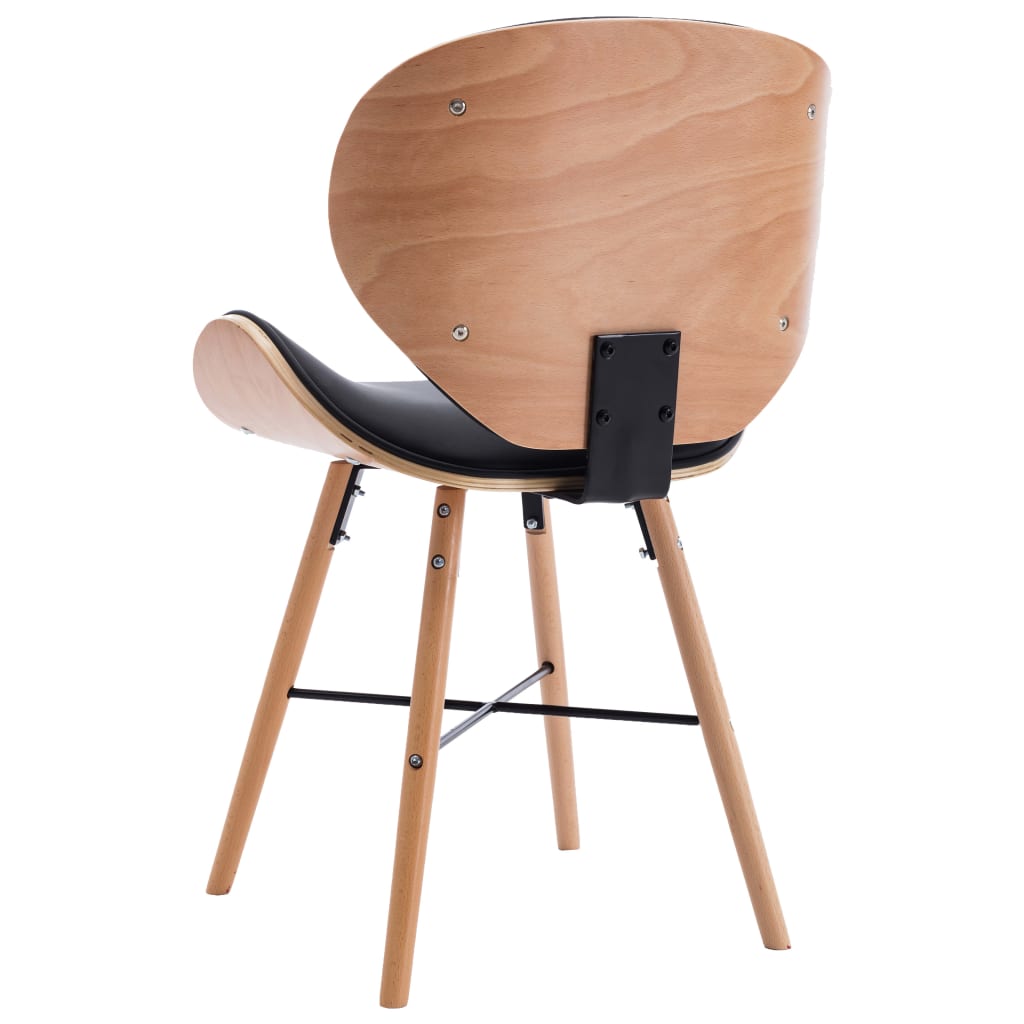 Eetkamerstoelen Kunstleer En Gebogen Hout