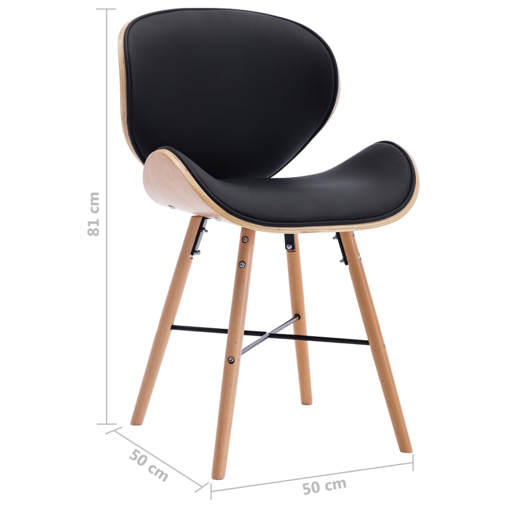 Eetkamerstoelen Kunstleer En Gebogen Hout