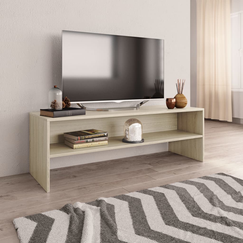 Tv-Meubel 120X40X40 Cm Bewerkt Hout Artisanaal Eikenkleurig